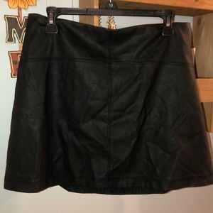 Black leather skirt